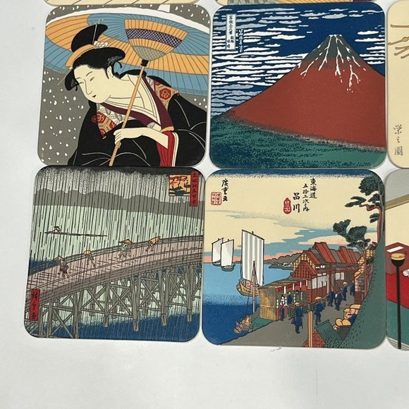 Vintage Ukiyoe Miniature Print Cards Part 2 Made In Japan 11 Cards Shinwa Co - Picture 2 of 16
